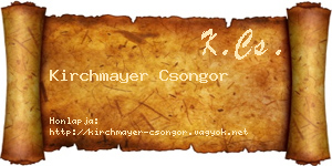 Kirchmayer Csongor névjegykártya